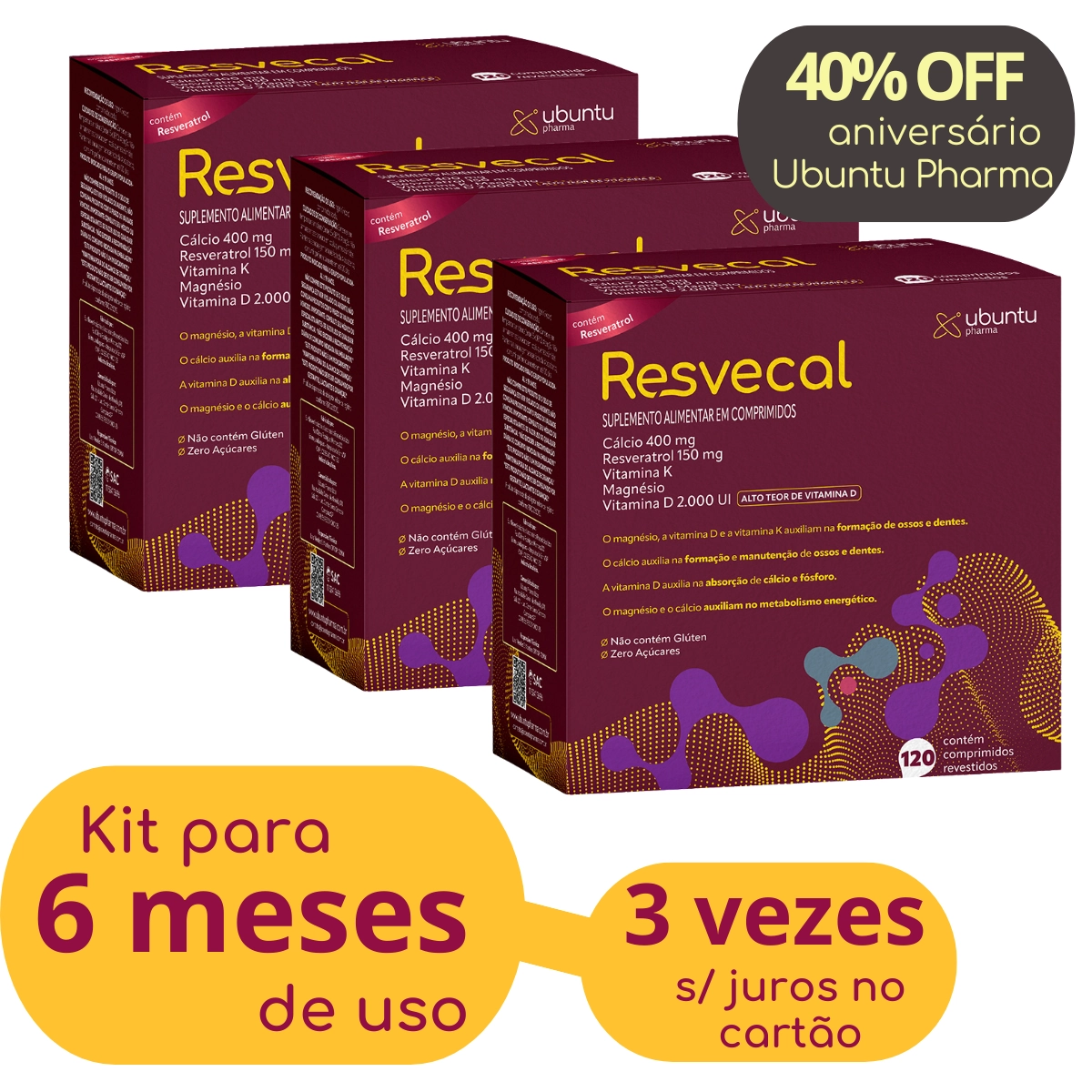 Resvecal (Kit com 3)
